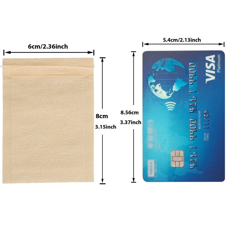 Eketirry 100 كيس شاي من Eketirry للاستعمال مرة واحدة للشاي السائب، كيس شاي فارغ مع مادة لب الخشب، كيس فلتر شاي غير مبيض مع رباط (أولي، 2.36 × 3.15 بوصة) - Image 3